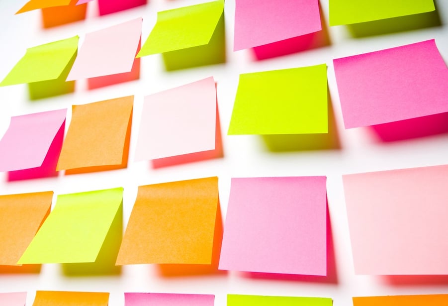 sticky note wall idea